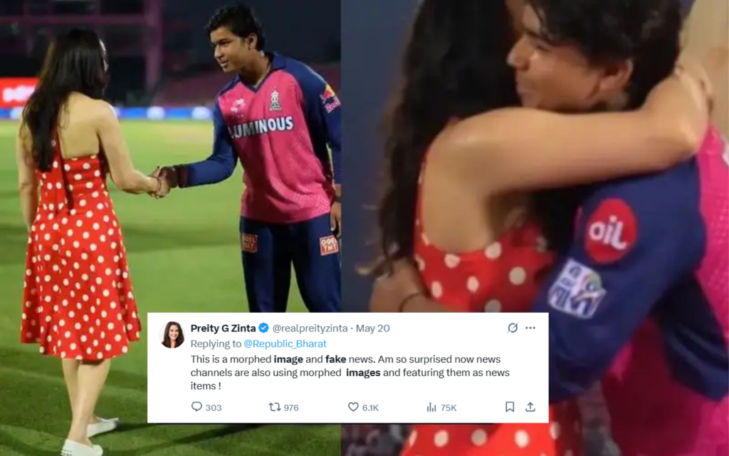 Preity Zinta slams fake image with Vaibhav Suryavanshi