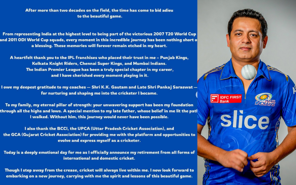 Piyush Chawla's cricket retirement