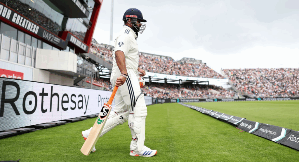 Rishabh Pant bats with an injured foot