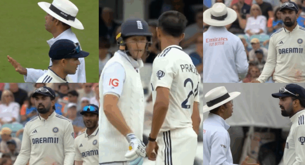 Prasidh Krishna and Joe Root fight