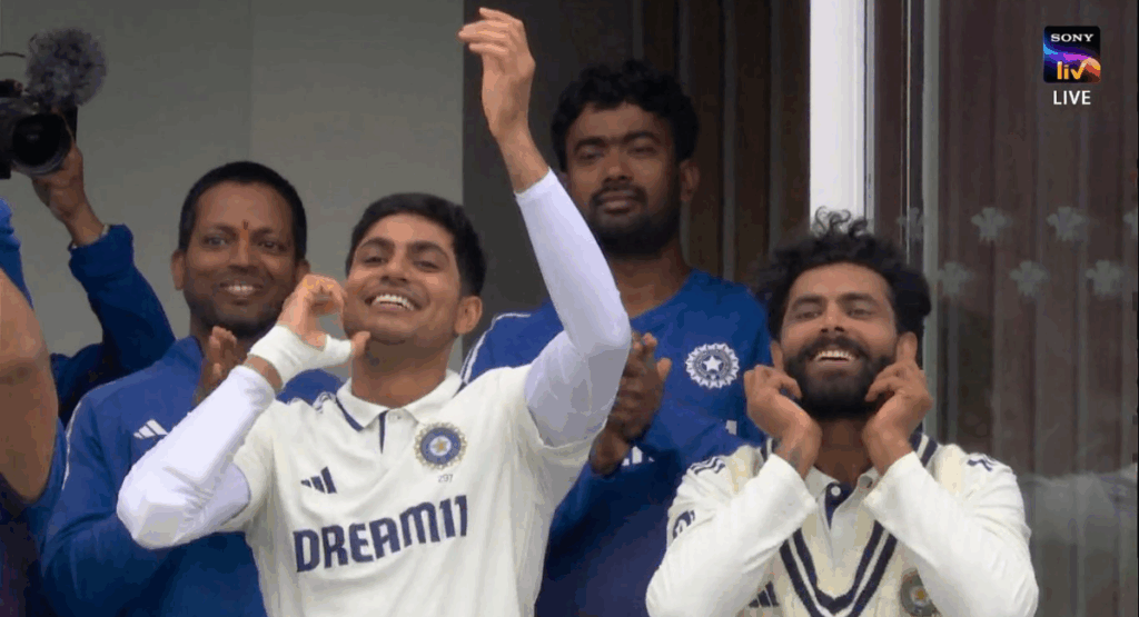 Gill and Jadeja react to Akash Deep’s fifty