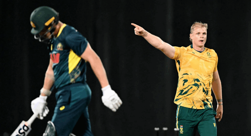 Corbin Bosch Fined for a celebration in T20