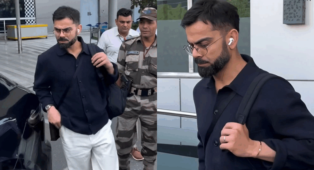 Virat Kohli lands in Delhi ahead of the Australia tour