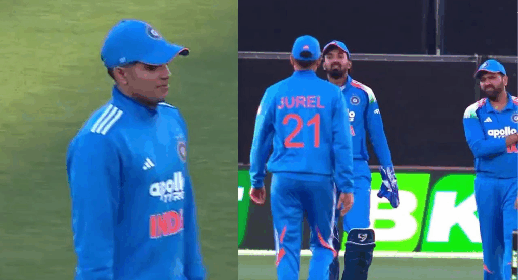 Shubman Gill wears a Dhruv Jurel sweater in the ODI