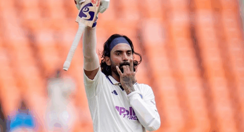 KL Rahul’s Test century celebration
