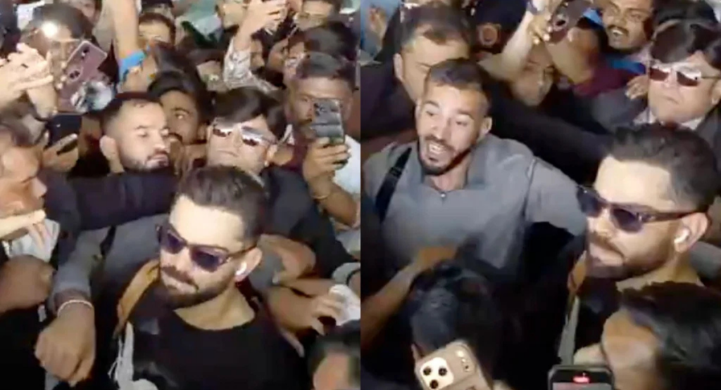 Virat Kohli mobbed by Vadodara fans
